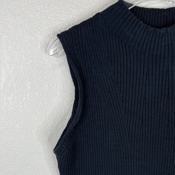 Badgley Mischka Women Bodycon Sweater Midi Dress Sleeveless Black Size M‎ - Picture 2 of 9